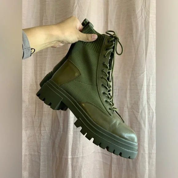 Combat Boots Aldo Green Boots Aldo Olive Green Wedge Booties Men